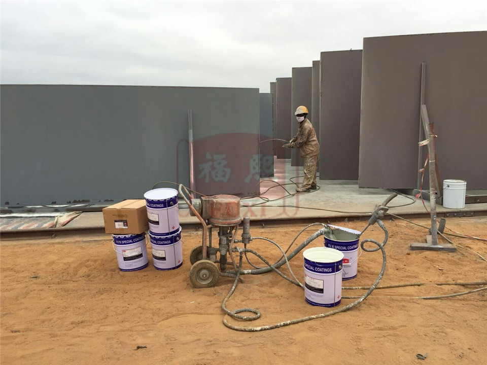 Coating application of fuel storage tanks in Angola
