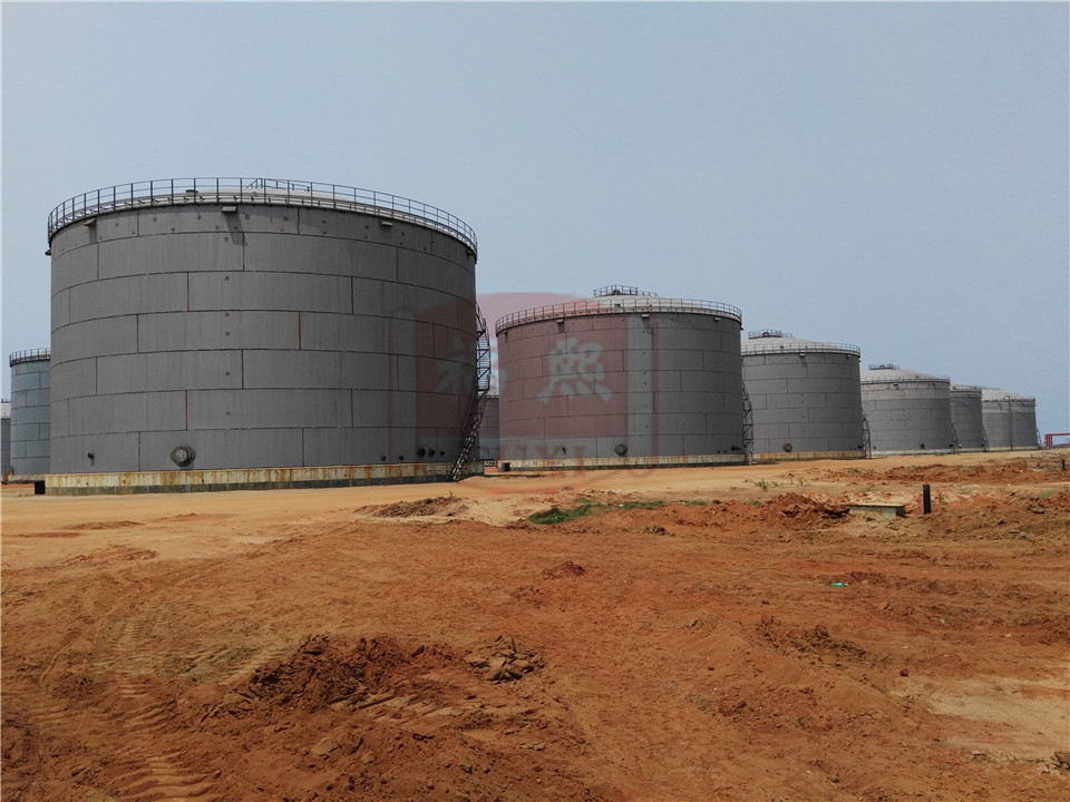 Coating application of fuel storage tanks in Angola