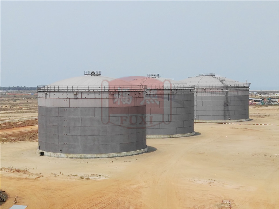 Coating application of fuel storage tanks in Angola