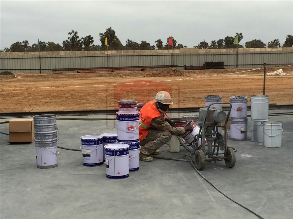 Coating application of fuel storage tanks in Angola