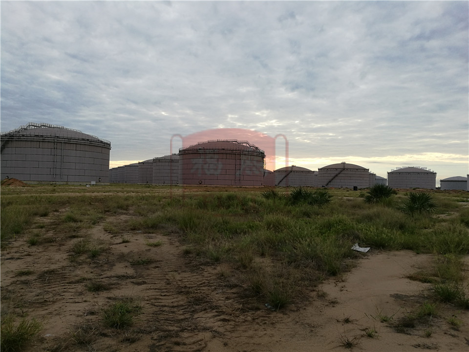 Coating application of fuel storage tanks in Angola